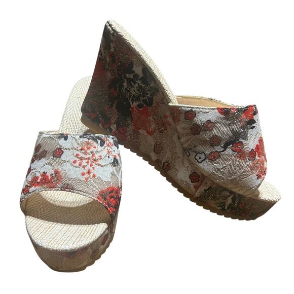 Women's floral print platform wedges size 41 - Picture 1 of 7